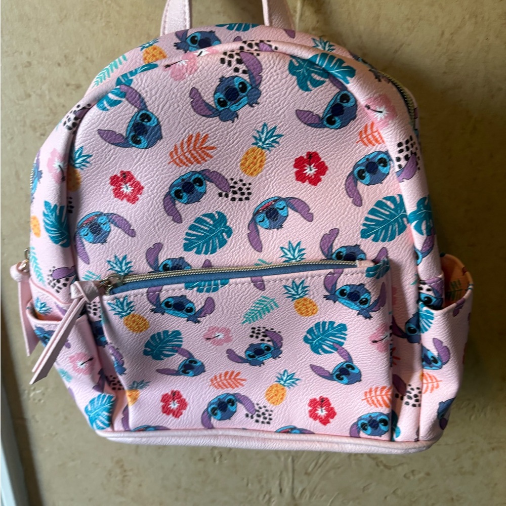 Stitch Patterned Kids Backpack - Pink
